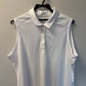 Nike Women's Victory Solid Sleeveless Polo White/Black Sz XXL 725598-100